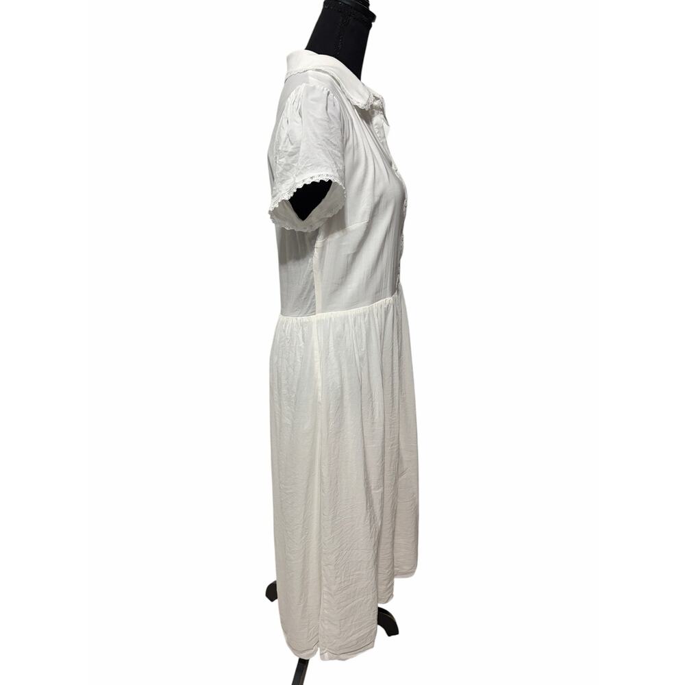 Reformation Ula Midi Shirtdress White Size 10 - Picture 4 of 6